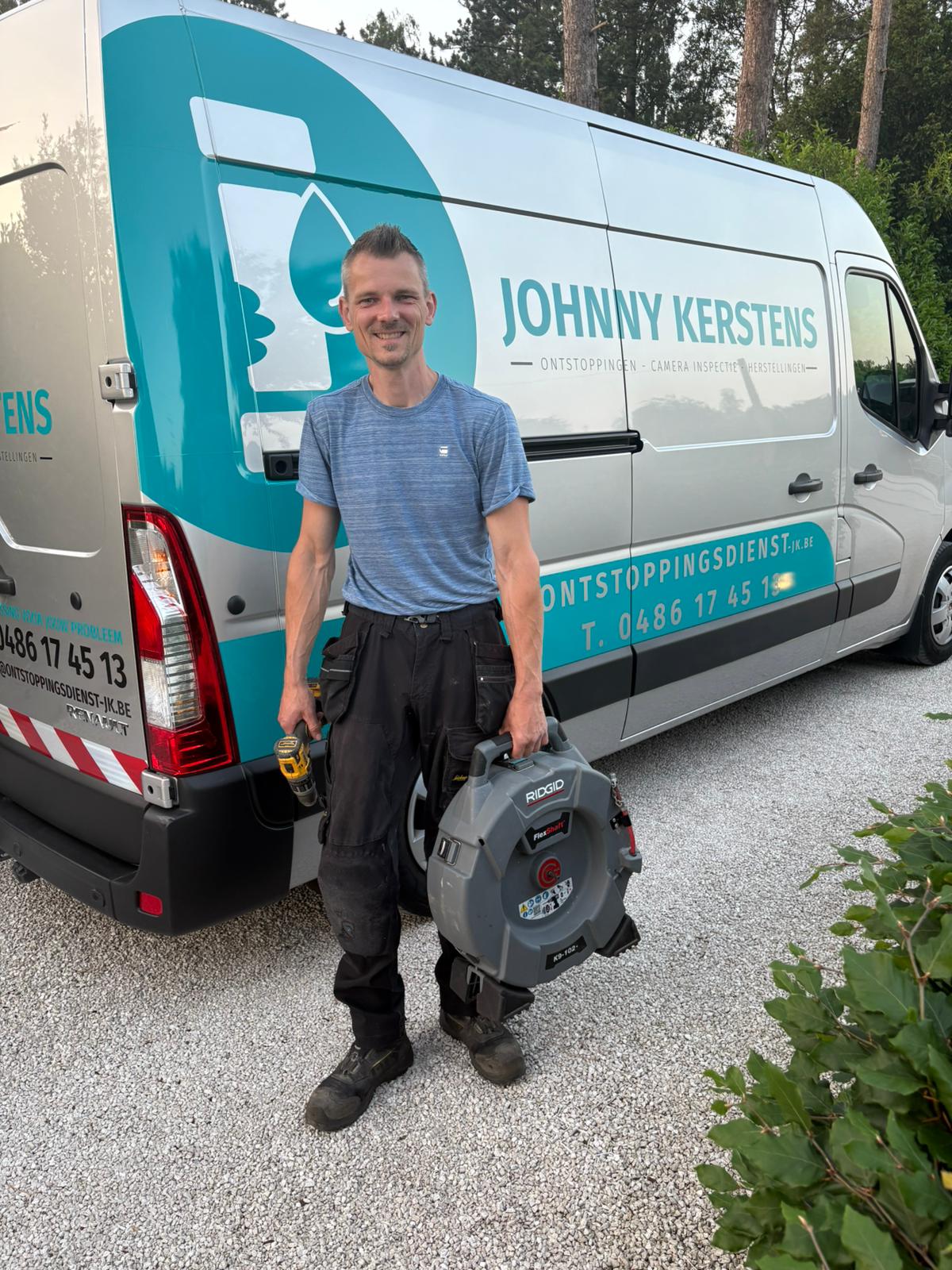 Johnny Kerstens aan het werk
